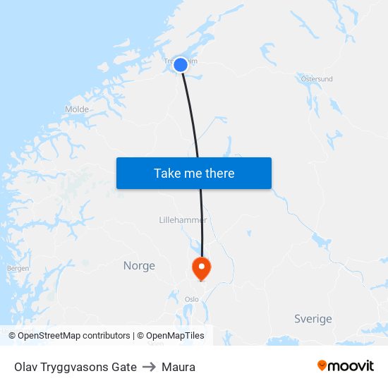 Olav Tryggvasons Gate to Maura map