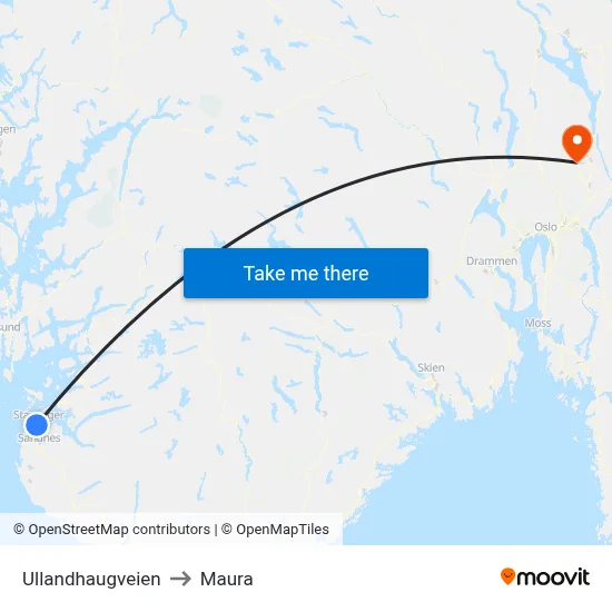 Ullandhaugveien to Maura map