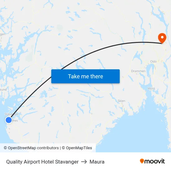 Quality Airport Hotel Stavanger to Maura map