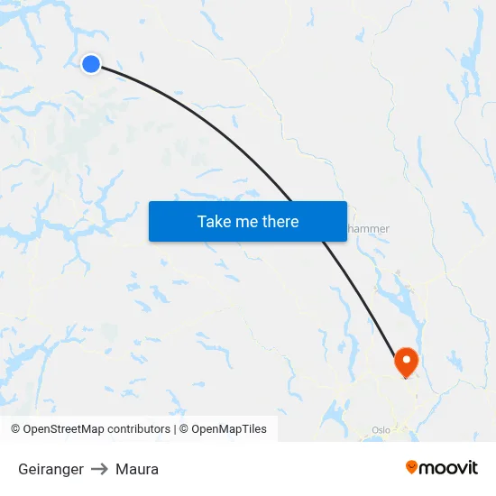 Geiranger to Maura map