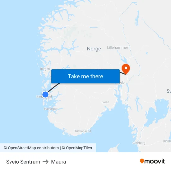 Sveio Sentrum to Maura map