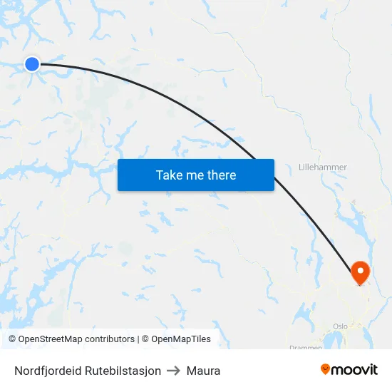 Nordfjordeid Rutebilstasjon to Maura map