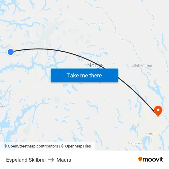 Espeland Skilbrei to Maura map