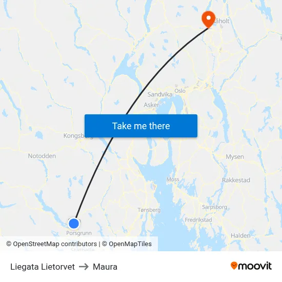 Liegata Lietorvet to Maura map
