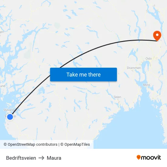 Bedriftsveien to Maura map