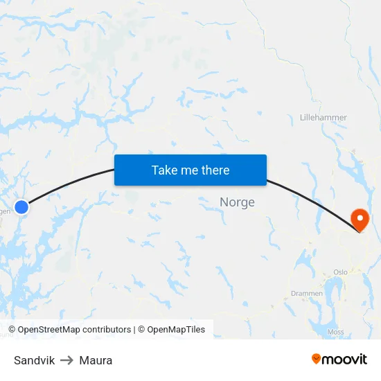 Sandvik to Maura map