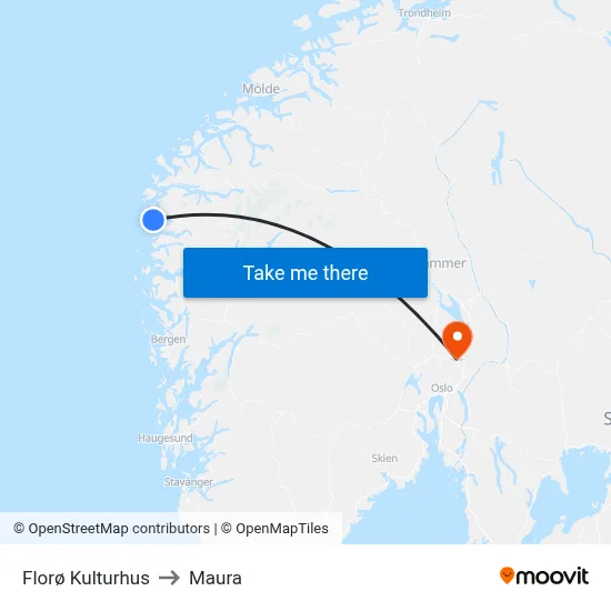 Florø Kulturhus to Maura map