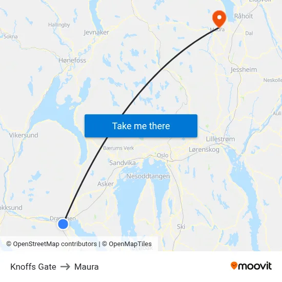 Knoffs Gate to Maura map