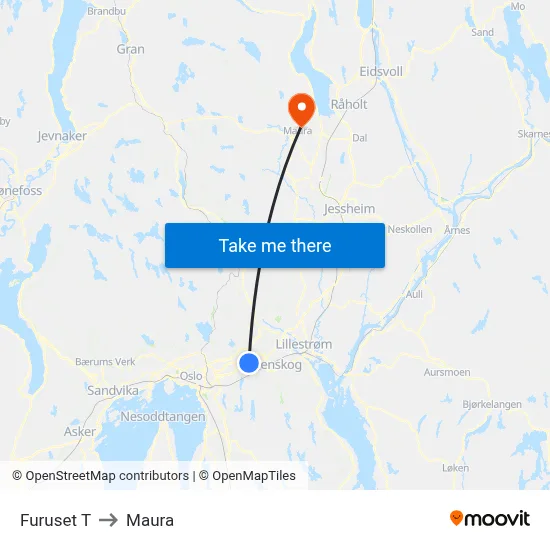 Furuset T to Maura map