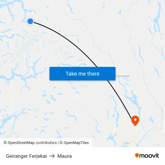 Geiranger Ferjekai to Maura map