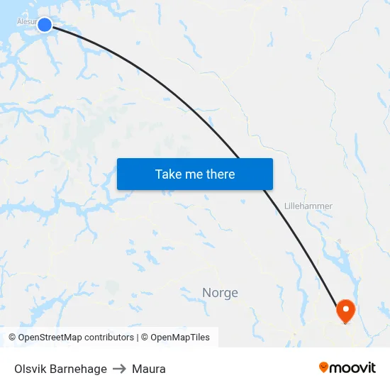 Olsvik Barnehage to Maura map
