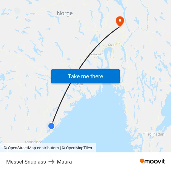 Messel Snuplass to Maura map