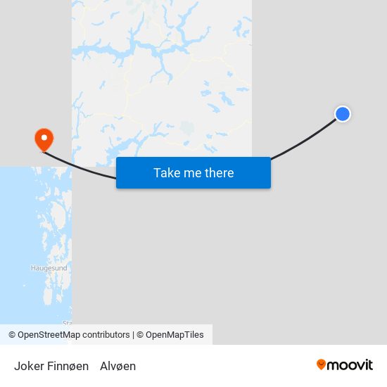 Joker Finnøen to Alvøen map