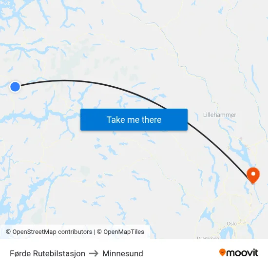 Førde Rutebilstasjon to Minnesund map