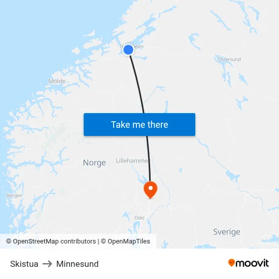 Skistua to Minnesund map