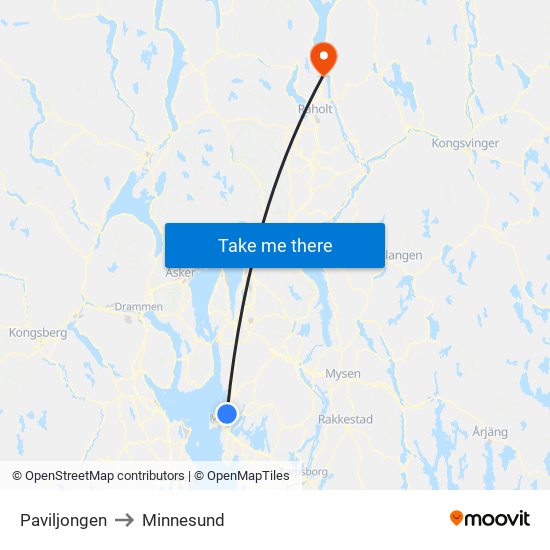 Paviljongen to Minnesund map