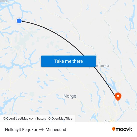 Hellesylt Ferjekai to Minnesund map