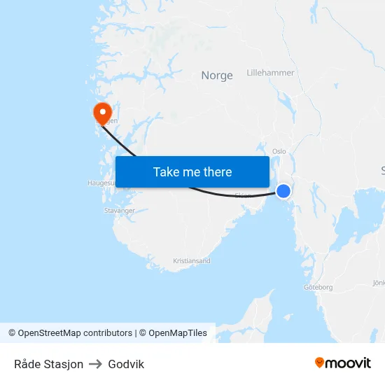 Råde Stasjon to Godvik map