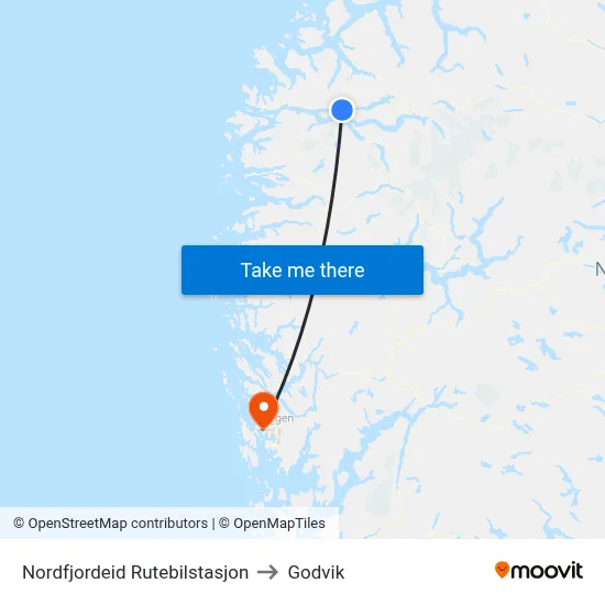 Nordfjordeid Rutebilstasjon to Godvik map