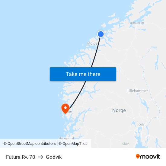 Futura Rv. 70 to Godvik map