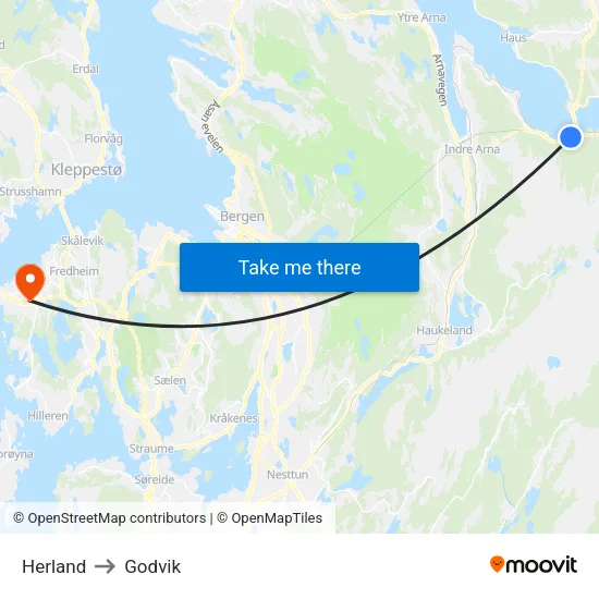 Herland to Godvik map