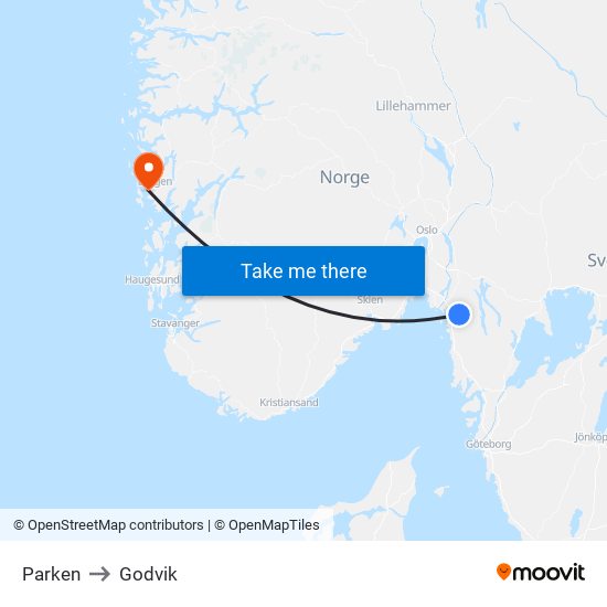 Parken to Godvik map