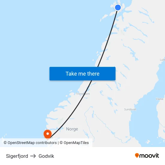 Sigerfjord to Godvik map