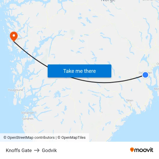 Knoffs Gate to Godvik map