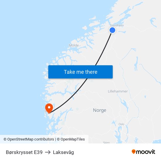 Børskrysset E39 to Laksevåg map