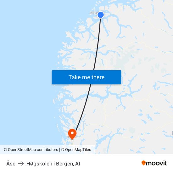 Åse to Høgskolen i Bergen, AI map