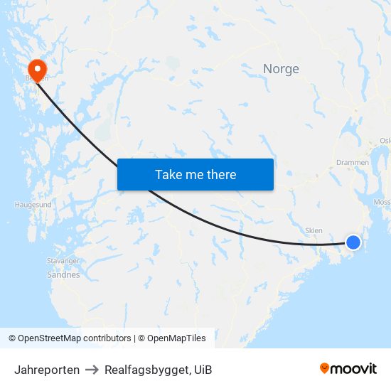 Jahreporten to Realfagsbygget, UiB map