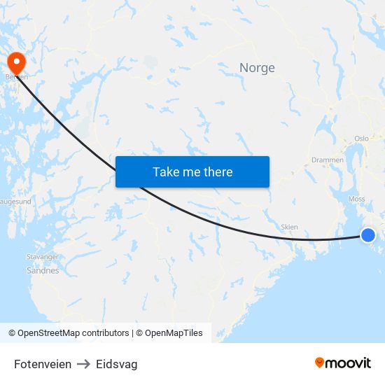 Fotenveien to Eidsvag map