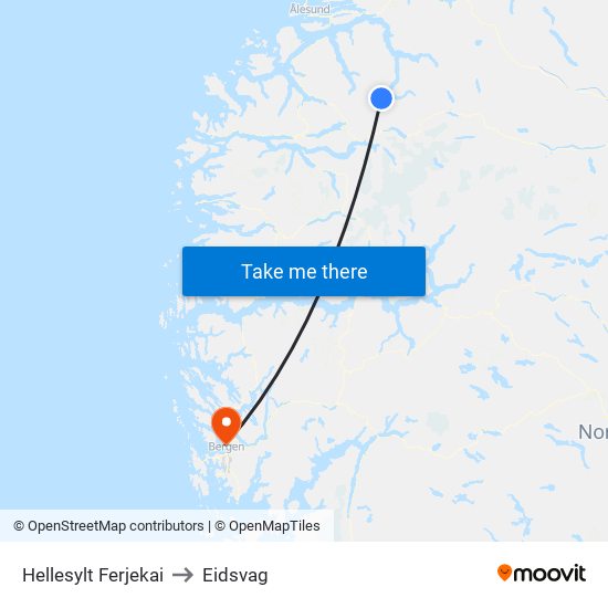 Hellesylt Ferjekai to Eidsvag map