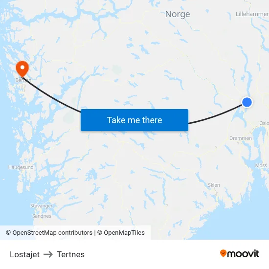 Lostajet to Tertnes map
