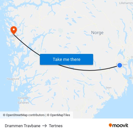 Drammen Travbane to Tertnes map