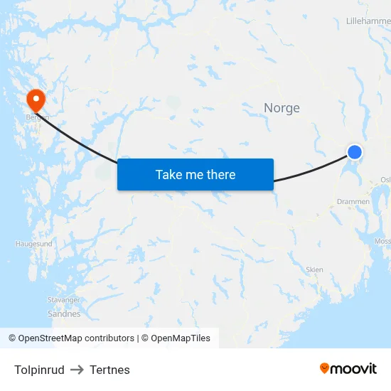 Tolpinrud to Tertnes map
