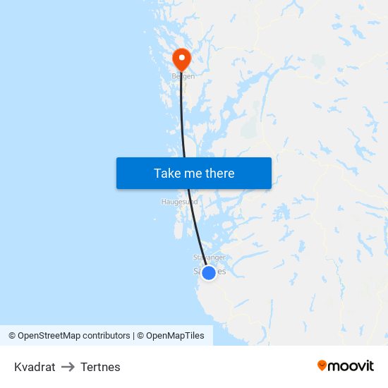 Kvadrat to Tertnes map