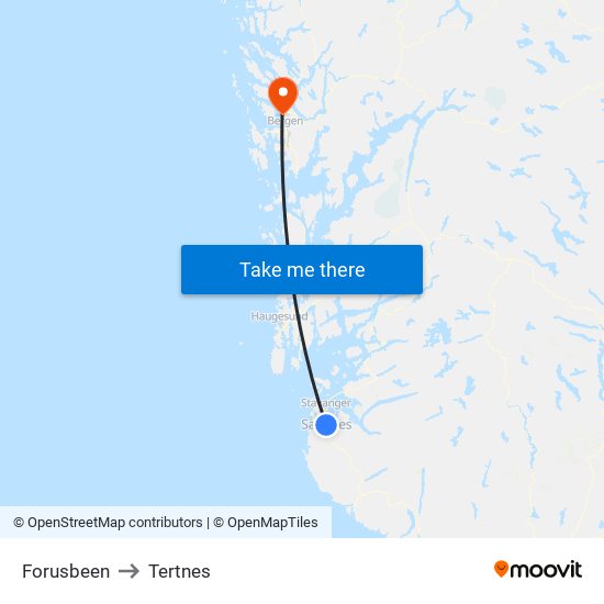 Forusbeen to Tertnes map