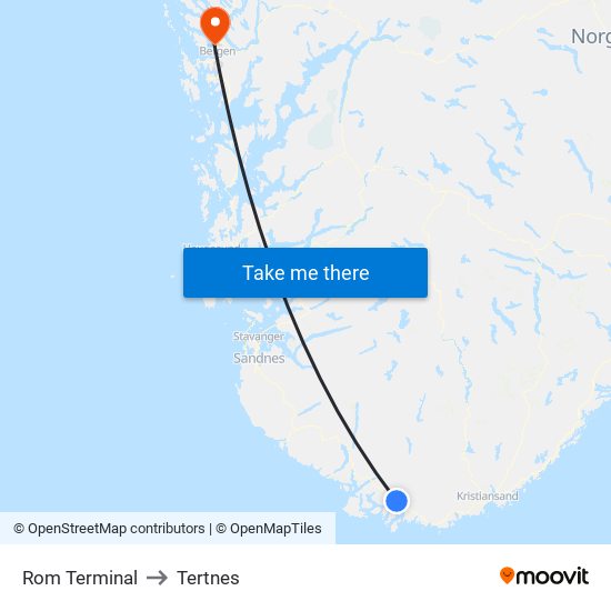 Rom Terminal to Tertnes map