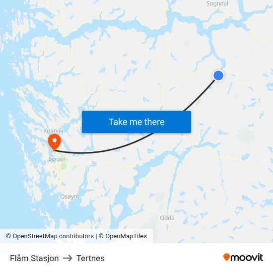 Flåm Stasjon to Tertnes map