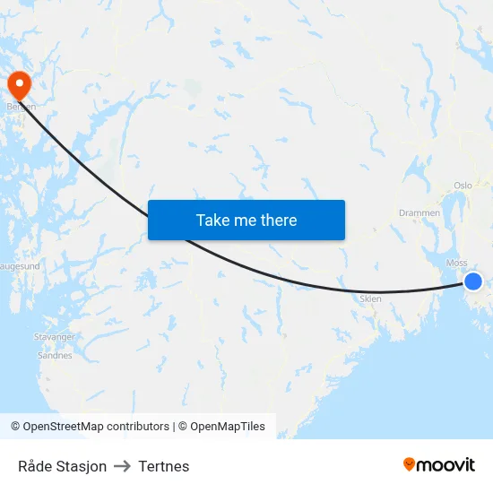 Råde Stasjon to Tertnes map
