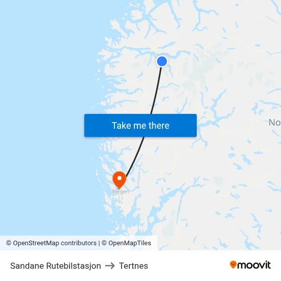 Sandane Rutebilstasjon to Tertnes map