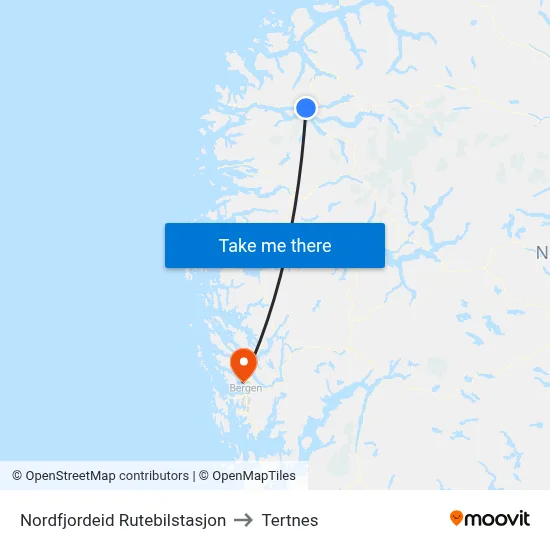 Nordfjordeid Rutebilstasjon to Tertnes map