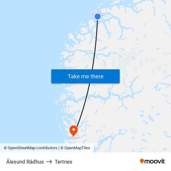 Ålesund Rådhus to Tertnes map