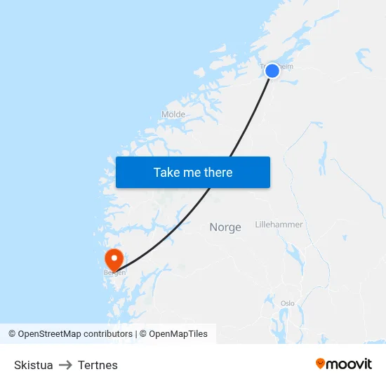 Skistua to Tertnes map