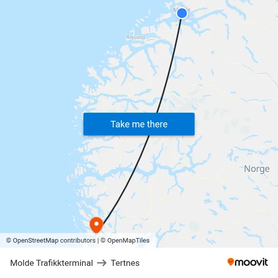 Molde Trafikkterminal to Tertnes map