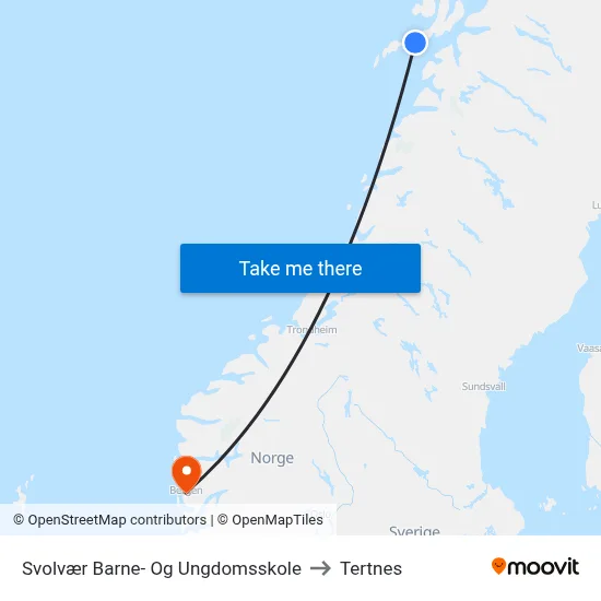 Svolvær Barne- Og Ungdomsskole to Tertnes map