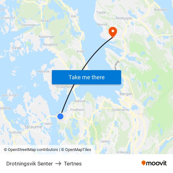 Drotningsvik Senter to Tertnes map