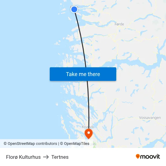 Florø Kulturhus to Tertnes map