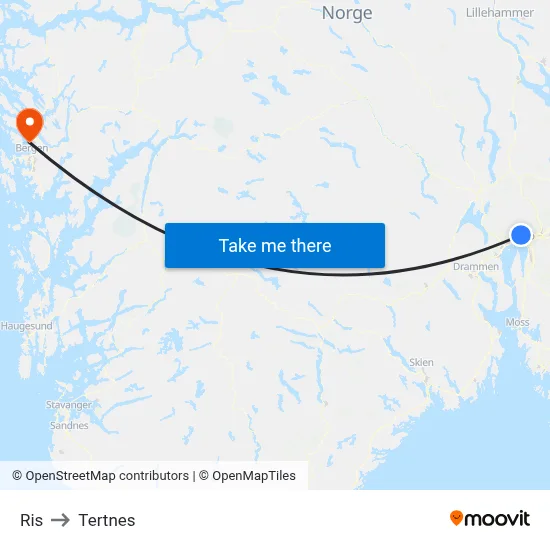 Ris to Tertnes map